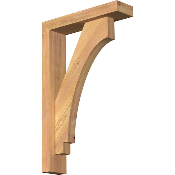 Ekena Millwork Imperial Block Smooth Bracket w/ Offset Brace, Western Red Cedar, 3 1/2"W x 14"D x 22"H BKT0402X14X22IMP05SWR - main
